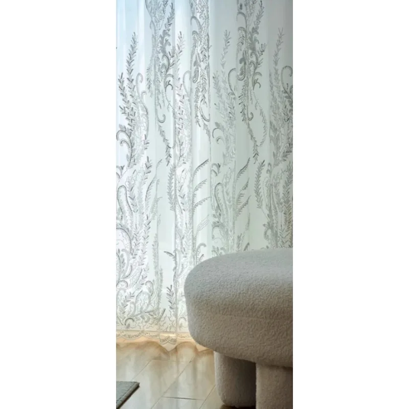 French Embroidery Light Luxury Romantic Light-impermeable Window Screen Living Room Bedroom Balcony Curtain