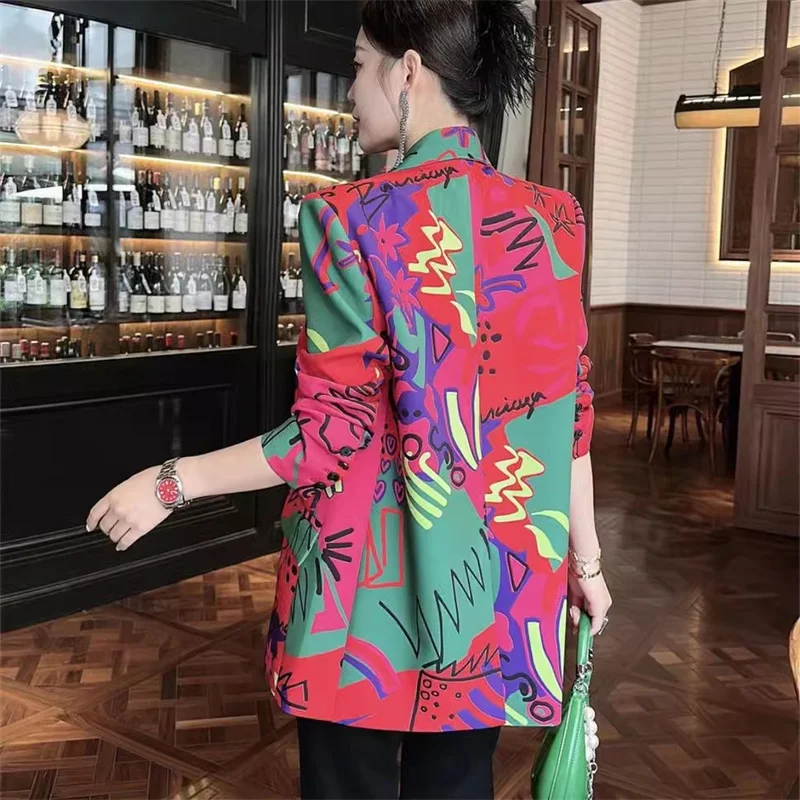 2024 Spring Female New Korean Niche Fried Street Slim Blazer Joker Royal Sister\'s Temperament Unique Design Sense Suit Jacket