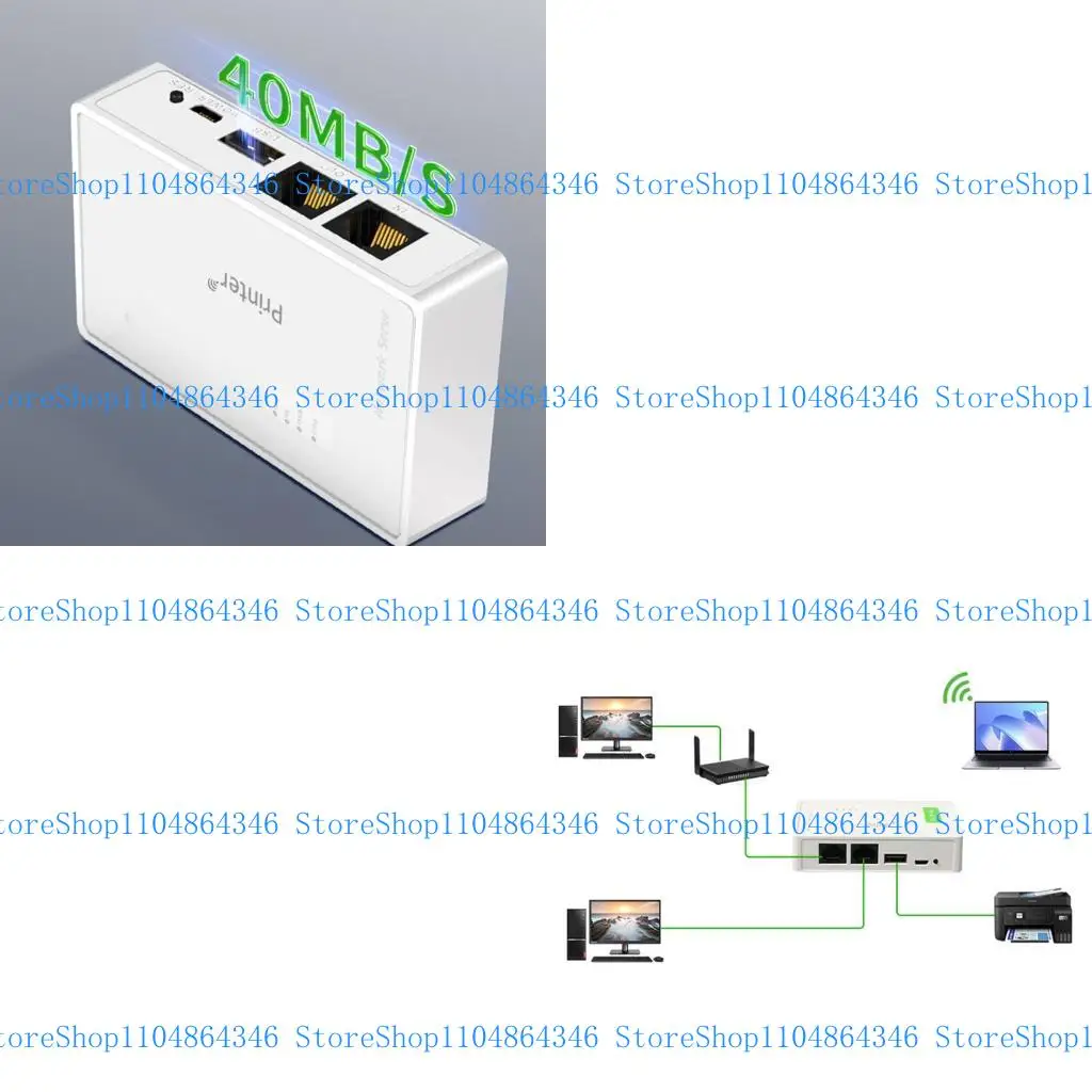 

5ASD 10/100 Мбит/с USB Device Share Share Computer Share Print Sharing RJ45 Управление сервером печати USB -принтеры Сервер