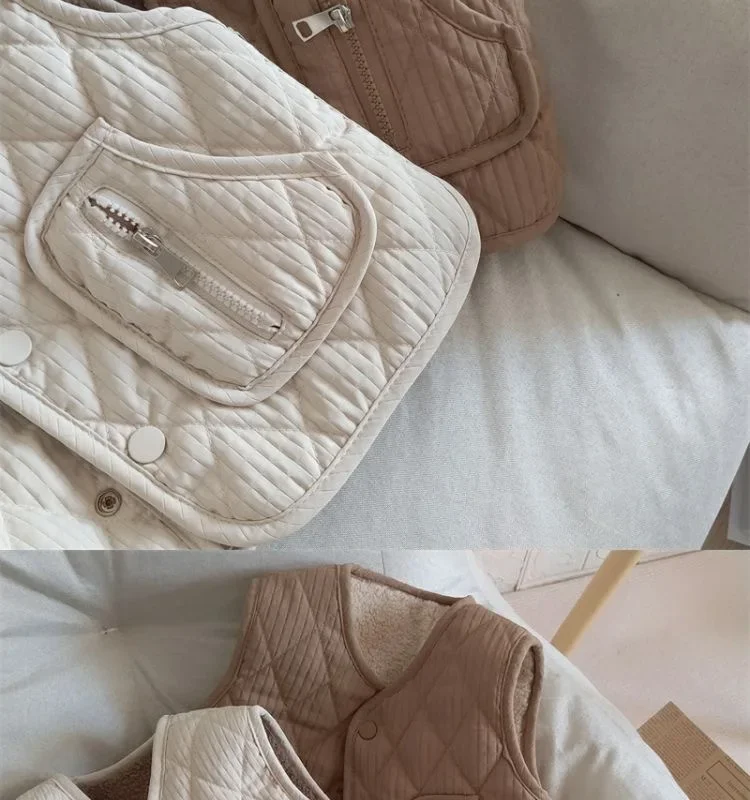 Neue Kinder-Herbst-Winter-Fleece-Weste, Wendeweste für Mädchen und Jungen, Leichte Ärmellose Kinderweste zum Schichten, Trendige Schul- und Freizeitweste – Detail 12