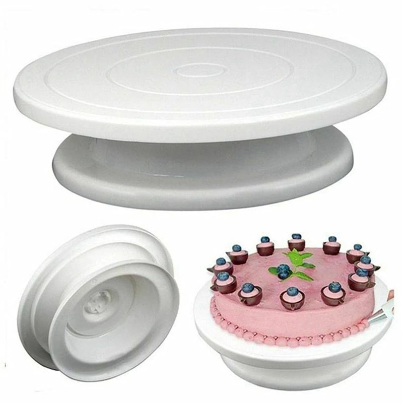 ABHG Cake Turntable Rotating Anti-Skid Round Cake Stand Tool Cake Rotary Table For Kitchen DIY Display Stand Baking Tool