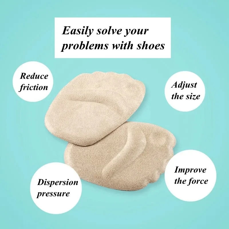 1 pair Silicone shock-absorbing forefoot cushion High heels invisible foot protection half size pad Soft insoles relieve pain