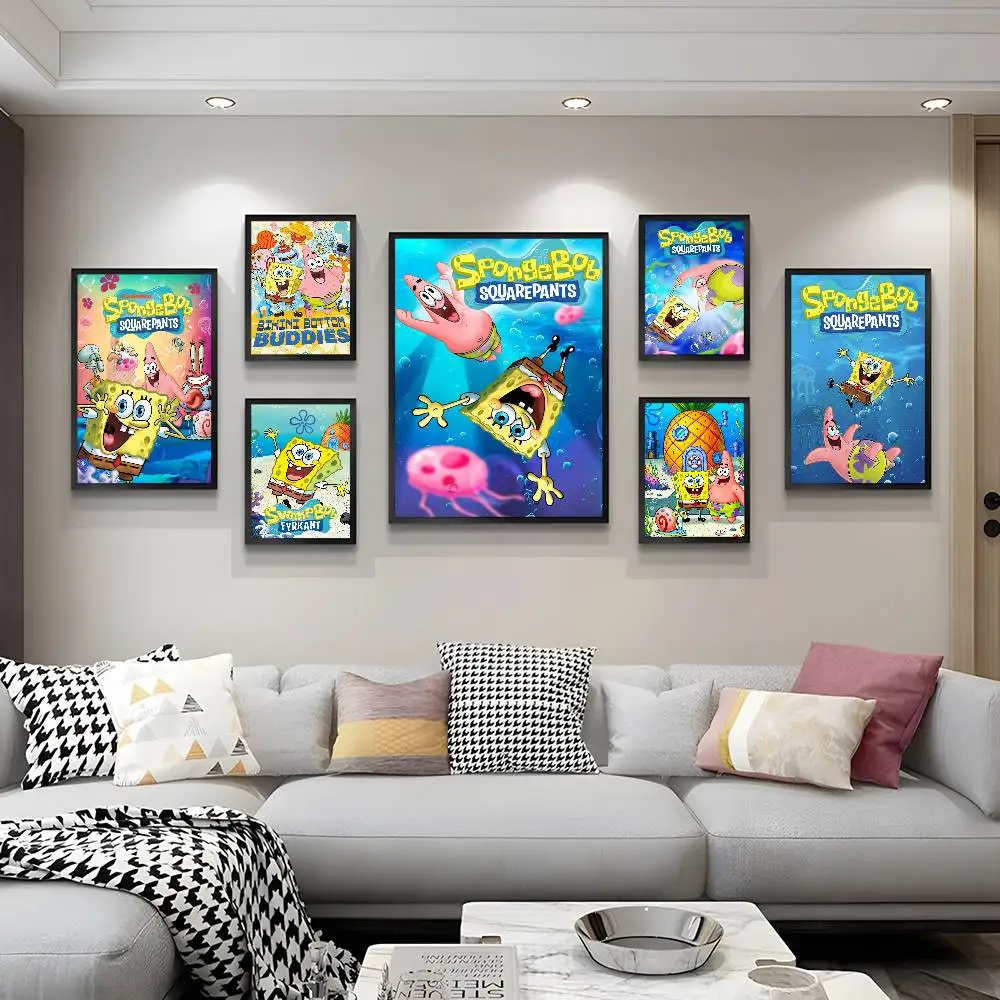 Classic Cartoon S-spongebob Classic Movie Posters HD Quality Poster Wall Art Painting Study Nordic Home Decor