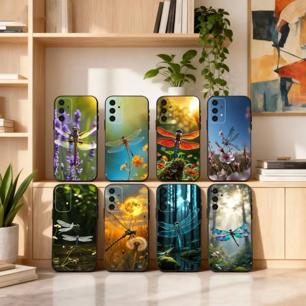 Animal Dragonfly   Phone Case For Samsung S25,24,23,22,30,21,10,9,Ultra,Plus,Lite,FE,4,5 G Soft Black Case