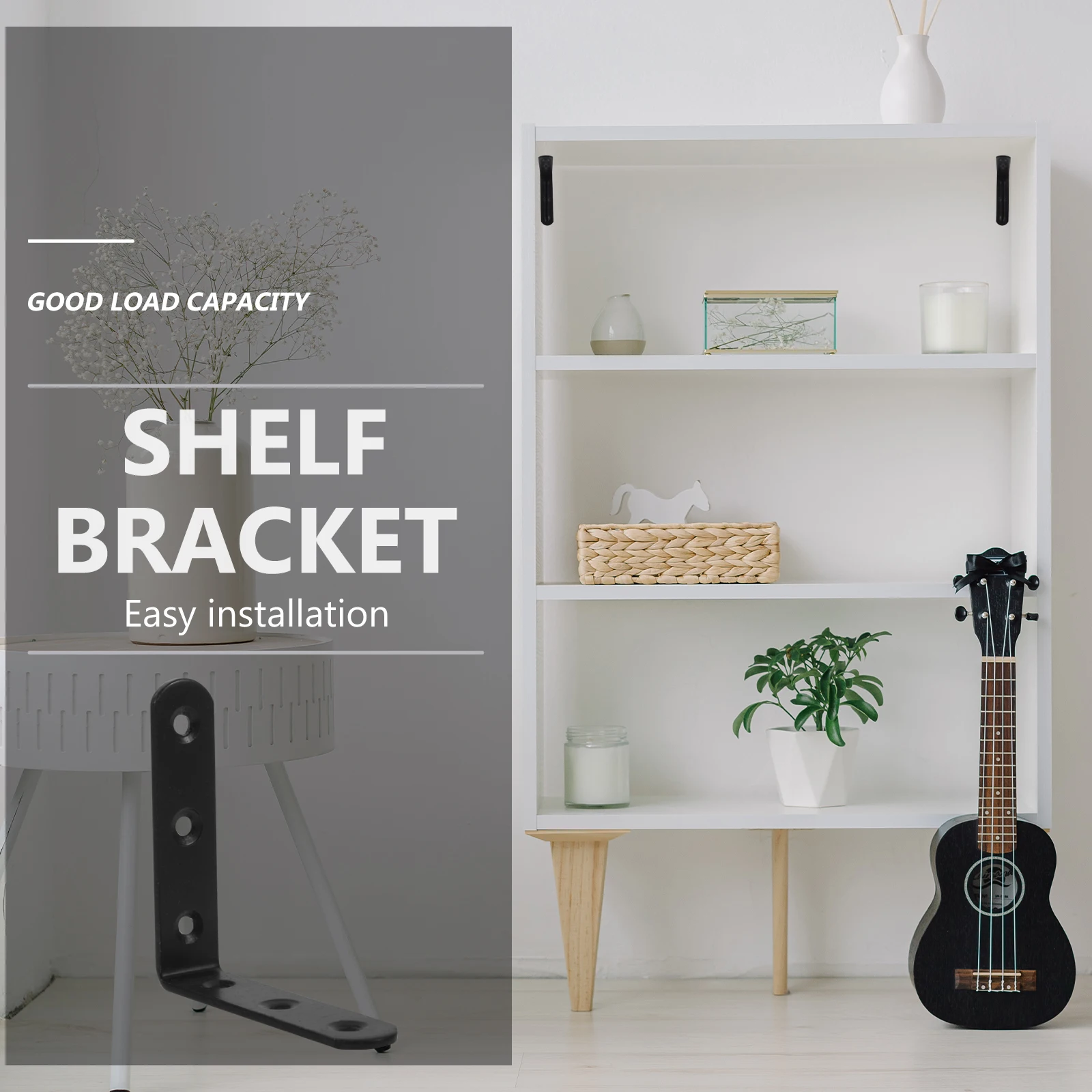 

10pcs L-shaped Angle 4 Pieces Black 2mm Thick Heavy Duty Corner Brackets for Shelves Wood L Brackets For Shelves Metal Hardware