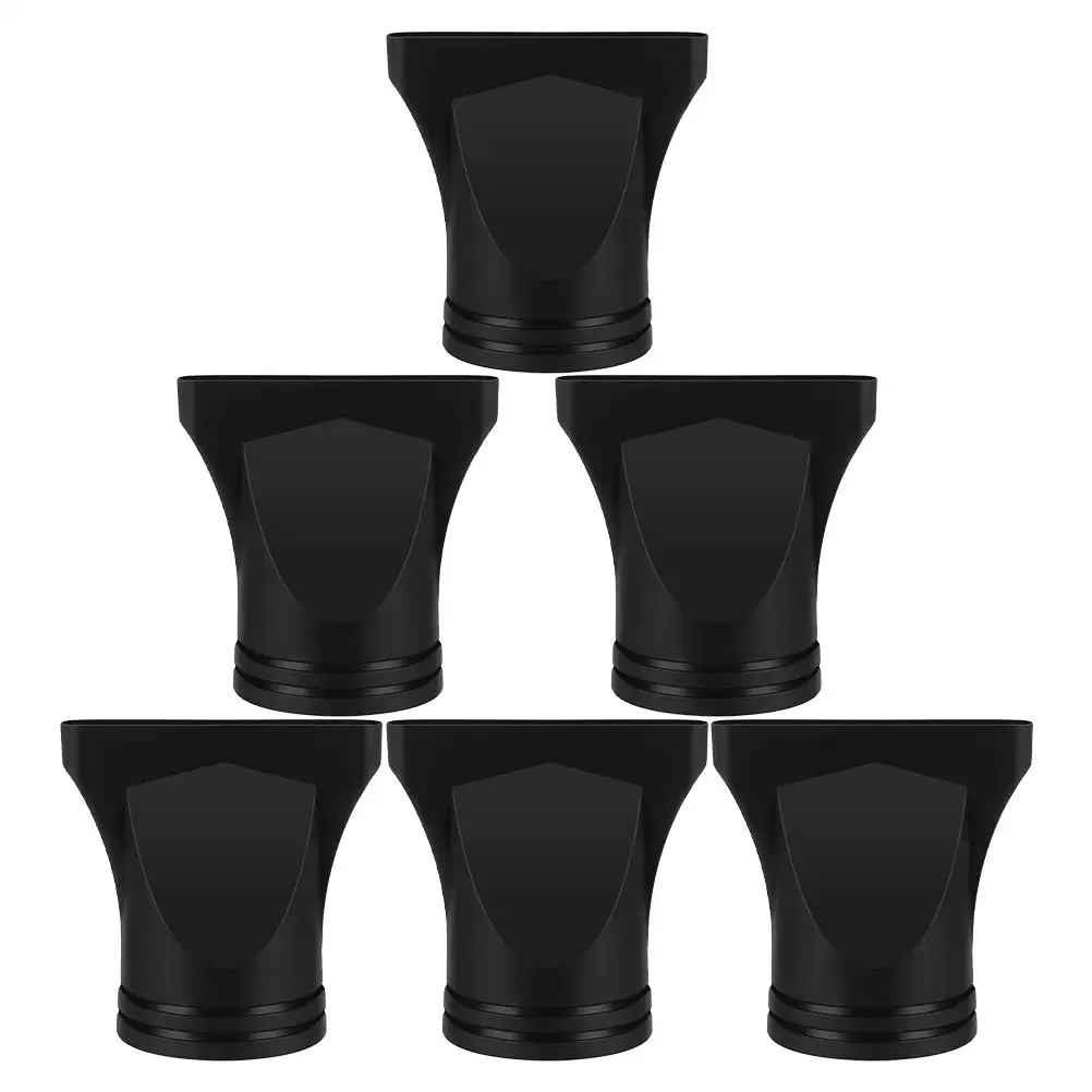 

6pcs Hair Dryer Accessories Black Plastic Diffuser Nozzle Universal Compatibility Portable Blow Dryer Attachments Storage