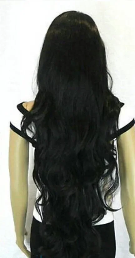 WIG free shipping New Stylish Extra Long Wavy Black Women's Wigs