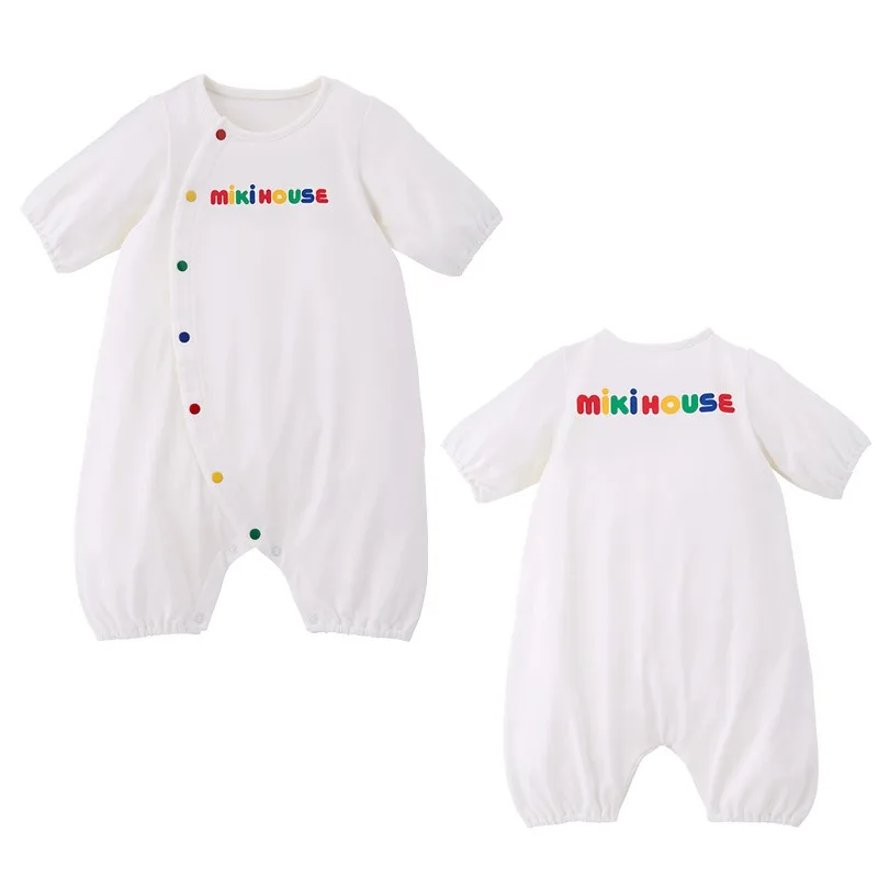 

Summer Baby Short Sleeved Rompers Simple colored letters Jumpsuit Boys Jumpsuits Newborn Bodysuit Girls One-pieces Baby Onesie