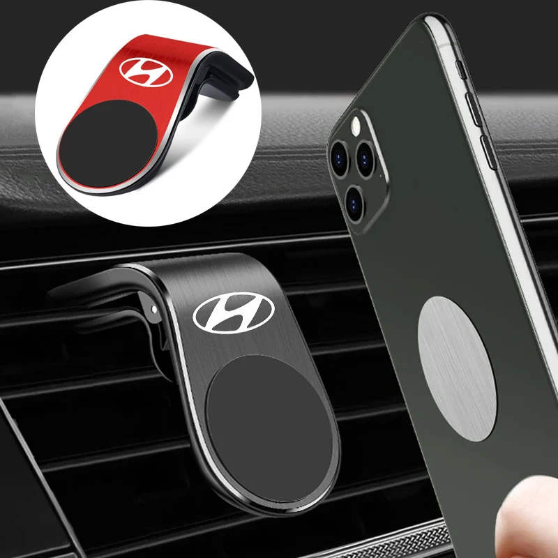 Magnetic Car Phone Holder Air Vent Clip Mount Rotation Cell phone For Hyundai IONIQ5 I30 I20 140 IX35 Tucson Getz Solaris Accent