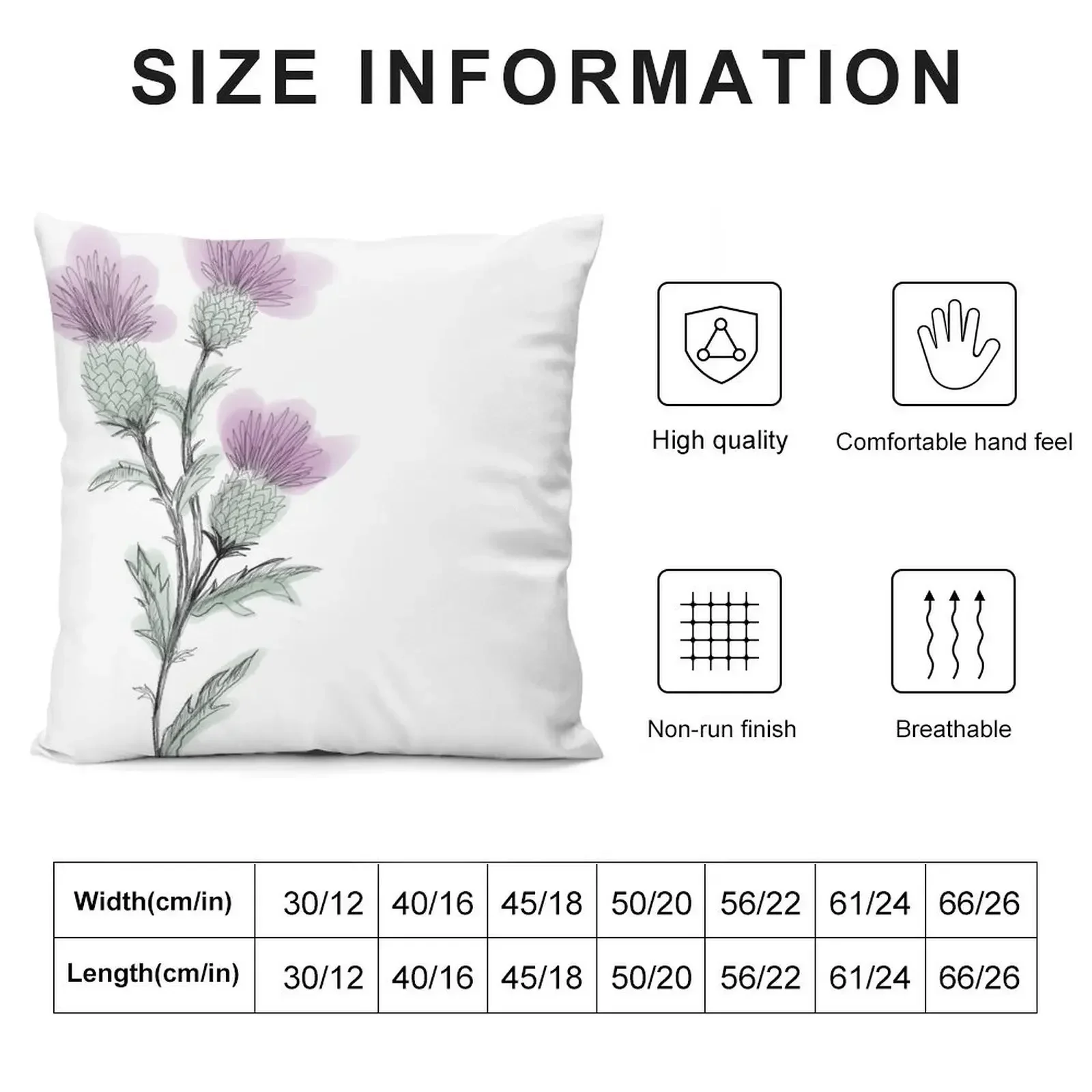 Watercolor Thistle Throw Pillow Throw Pillow Covers Sofa Cushion Cover Cushions Cover Sofas Covers pillow