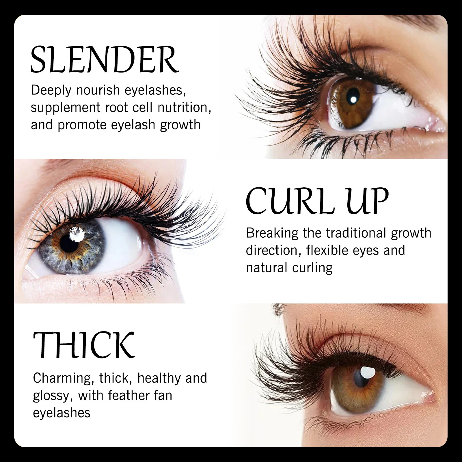 Fast Eyelash Growth Serum Lash Enhancer Longer Fuller Thicker Natural Curling No Smudging Slender Lengthen Lash Extension Serum