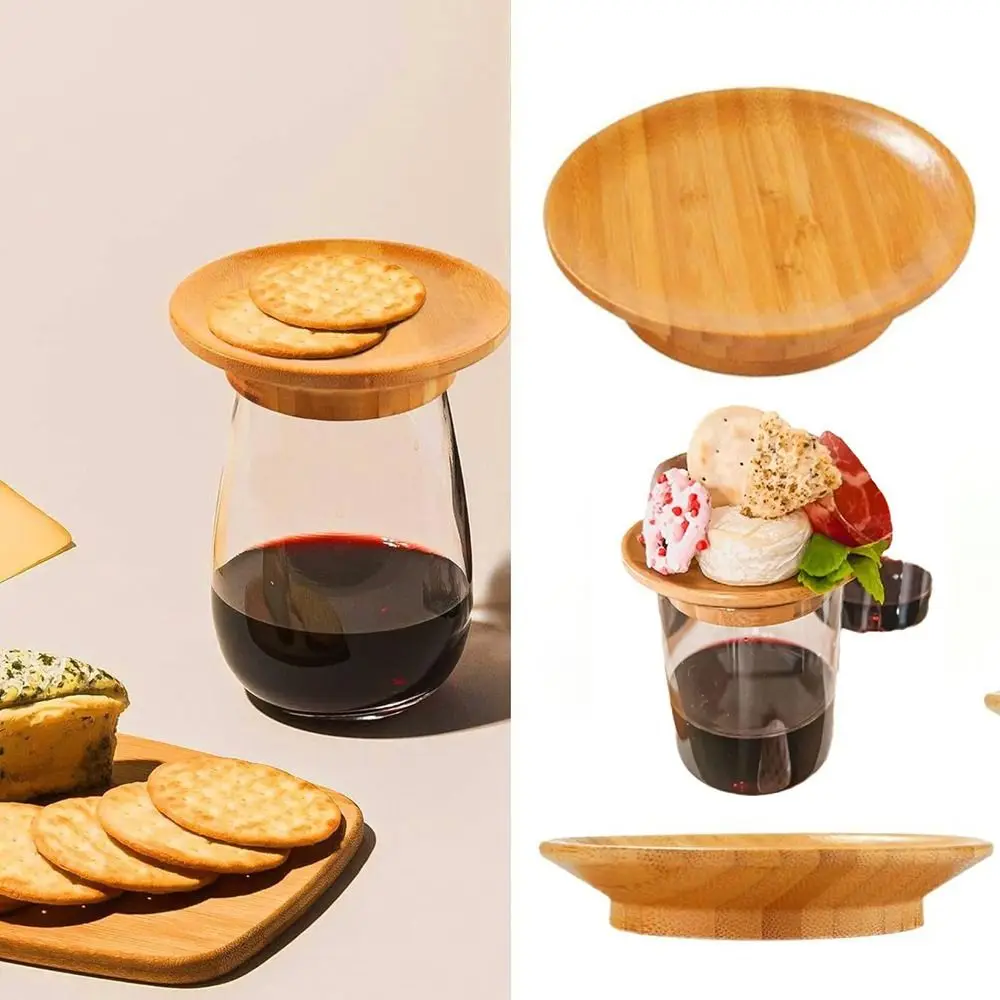 

Creative Safety Wine Coaster Odorless Wooden Wooden Red Wine Lid Non-toxic Splashproof Dessert Wooden Tray Bar Supplies