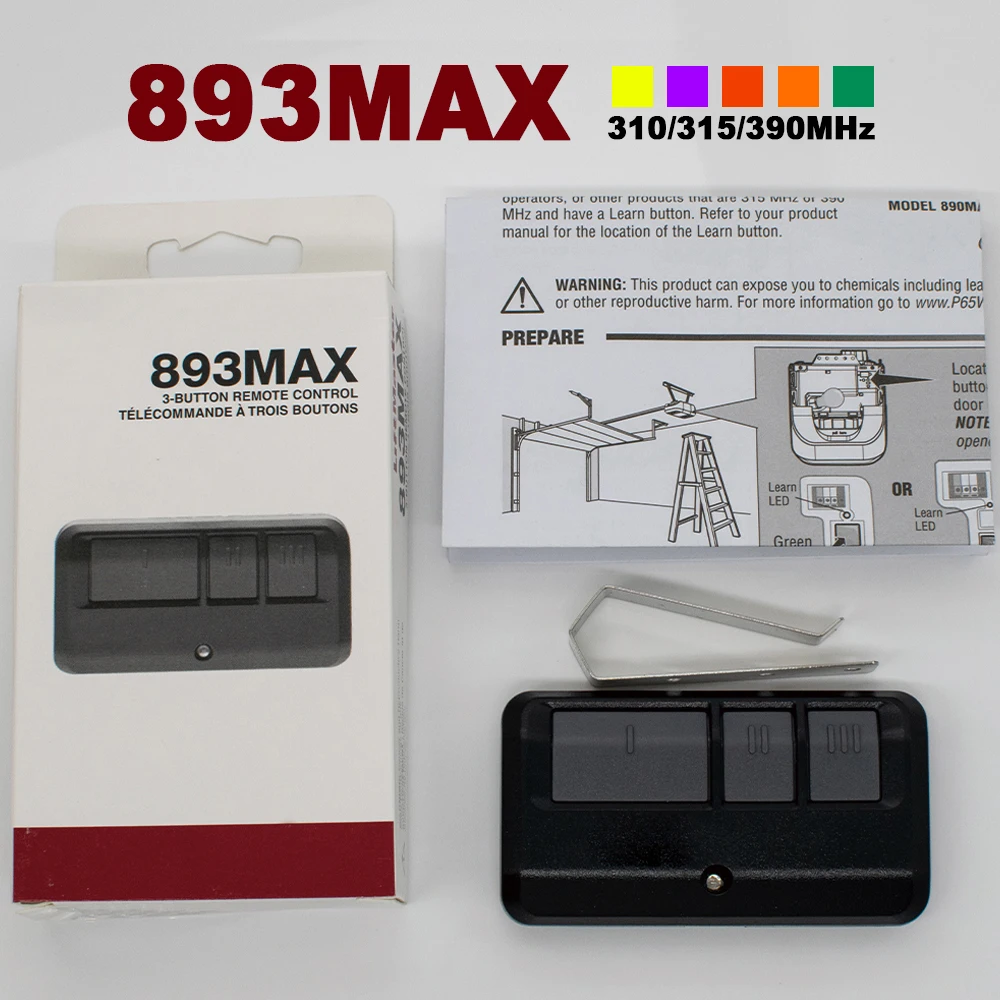 For 893MAX Garage Door Remote Control Compatible With 893LM 971LM 891LM 973LM 371LM 373LM Gate Opener Transmitter