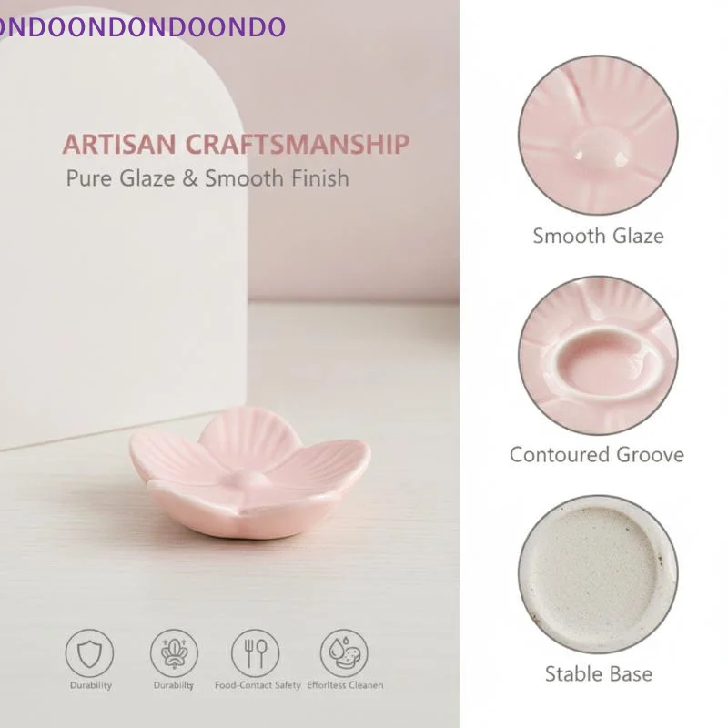 Ceramic Bow Shaped Spoon Rest Set Cute Colorful Glaze Smooth Surface Perfect For Kitchen Dining Table Tea Party