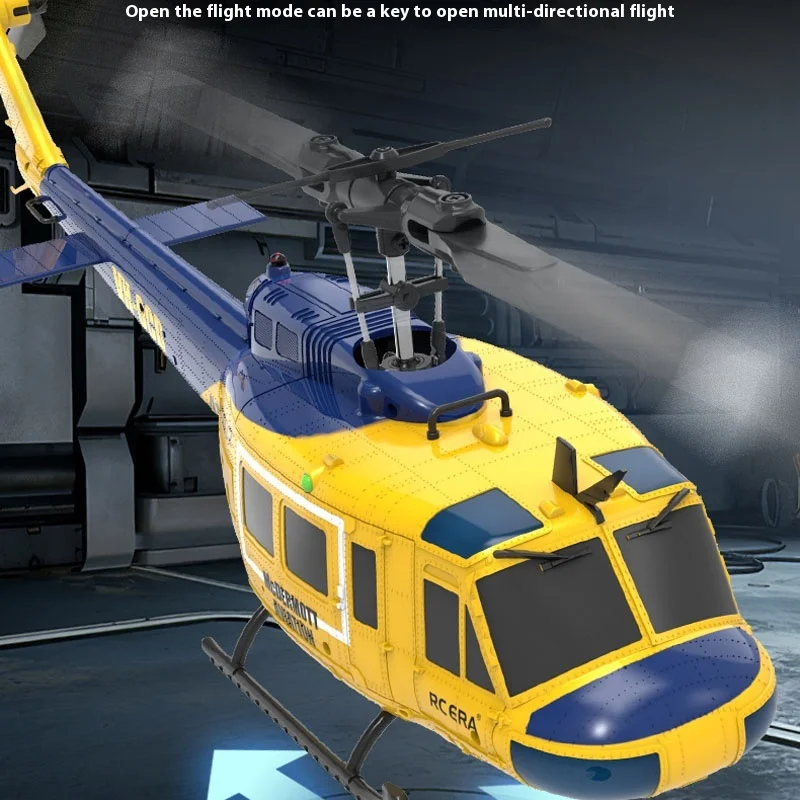 ใหม่ Uh-1 หกช่อง Aileron ฟรี Flying Stunt เฮลิคอปเตอร์รีโมทคอนโทรลไฟฟ้าจําลองเฮลิคอปเตอร์ติดอาวุธของเล่น