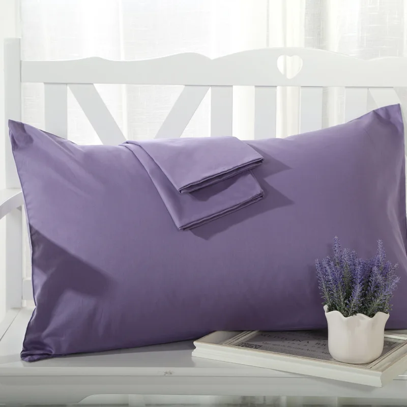 1pcs Pure Cotton Pillowcase Soft Decorative Pillow Case Pillow Cover Solid Color Pillowcases Multi-color Optional