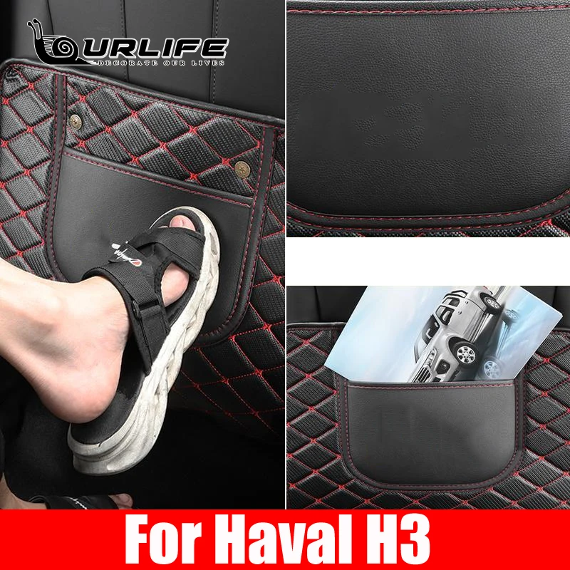 For Haval H3 2024 2025 Accessories Car Seat Backrest Anti Kick Pad Armrest Box Leather Protective Chair Leath