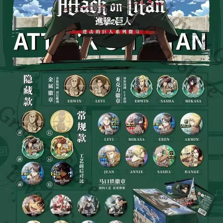 

Anime Ataque A Los Titanes Levi Ackerman Shingeki No Kyojin Hange Zoe Jean Kirstein Attack on Titan Cosplay Badge Emblem Gift