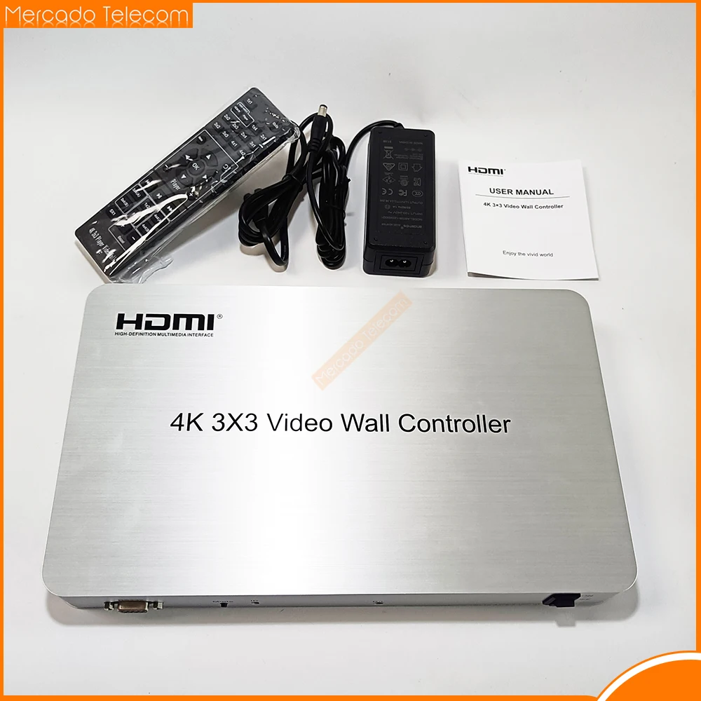 

4K 3x3 Video Wall Controller 1 Input 9 HDMI-compatible Output Screen HD TV Splicer Wall Controller Player Video Processor