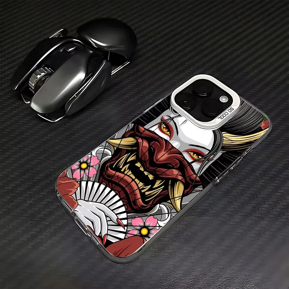 Japão fantasma rosto samurai caso de telefone para xiaomi redmi nota 7 8 9 9s 10 11 12 13 14 15 pro plus 4g 5g anti queda fosco capa traseira