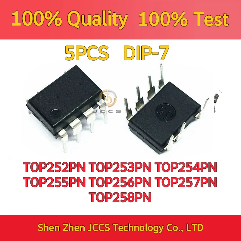 5pcs TOP252PN TOP253PN TOP254PN TOP255PN TOP256PN TOP257PN TOP258PN DIP-7 Chipset 100% New