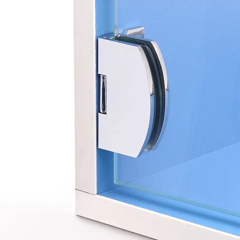 Glass Hinge Free Punching Zinc Alloy Brushed / Bright Hinges for Wine Cabinet Display Cabinet 5-8mm / 8-10mm Thickness Glass