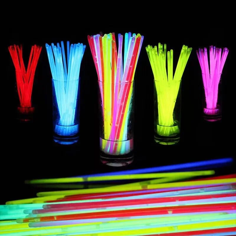 100PCS 8 pollici Glow Sticks forniture per feste Glow in the Dark bomboniere Neon Party Glow collane Glow bracciali con connettori