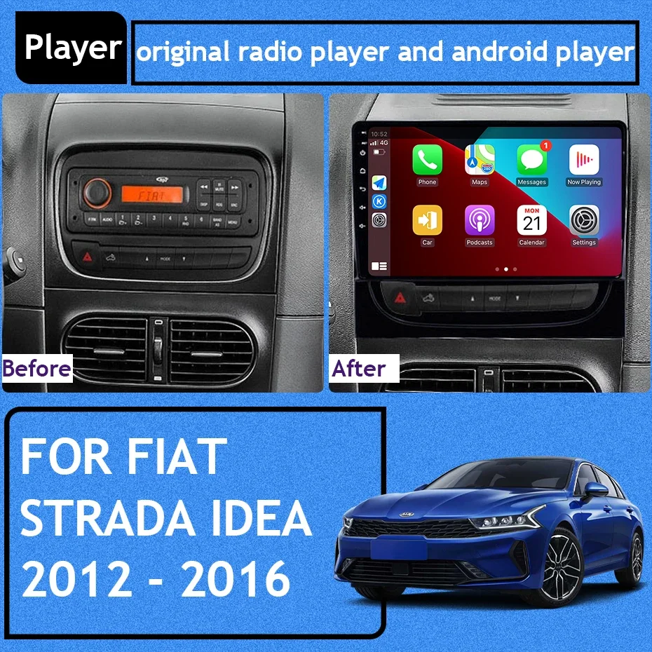 

For Fiat Strada Idea 2012 - 2016 Car Radio Carplay GPS Navigation Android Auto 5G BT Wifi Stereo Video No 2din DVD Unit