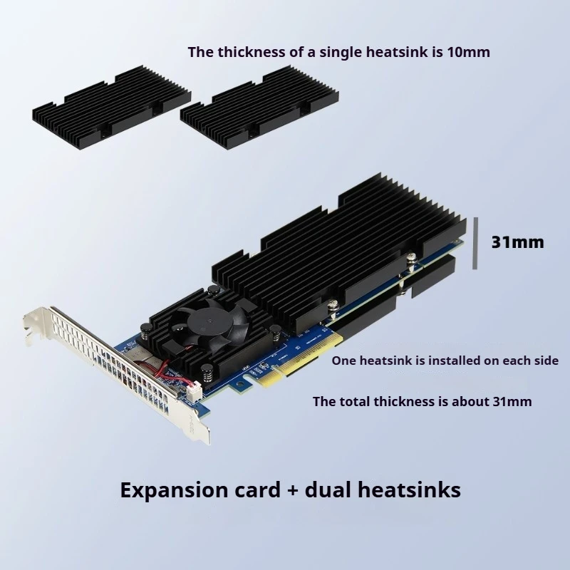 PLX88024 PCIe X8 Adapter Card 4-Port M.2 NVMe SSD Adapter PCI Express 4.0 Expansion Card for High-Speed Data Transfer