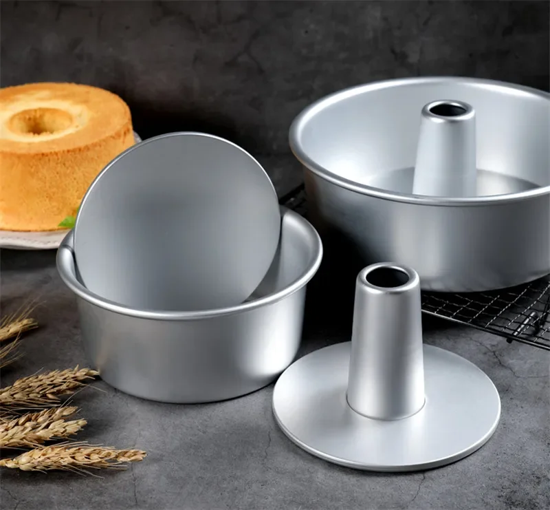 Alloy Chiffon Cake Pan with Removable Bottom Hollow Chimney Mold Round Angel Food Baking Tools