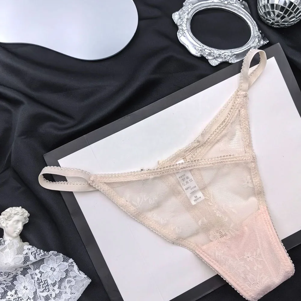 

Women Underwear Lace Ultra-Thin Panties Floral Lingerie Sexy See Through Thong Simple And Elegant Breathable Brief