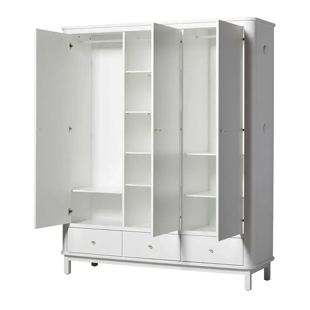 

Excellent Best Seller First Hot Sales Custom Modern Bedroom White Three Door Wardrobe Multifunctional Storage Wardrobe