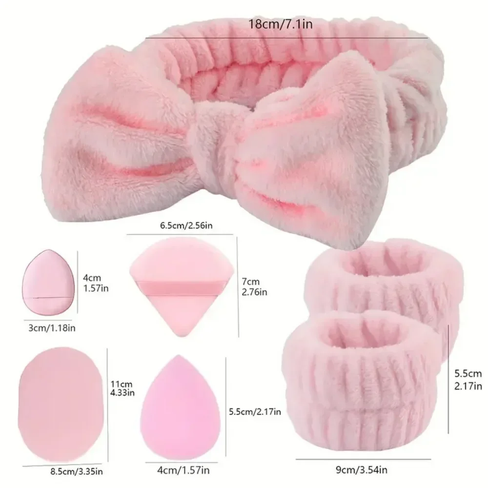 Sdotter 12/14Pcs Makeup Sponge Blender Beauty Egg Cosmetic Puff Foundation Sponges Puff Wash Face Headband Wristband Make Up Acc