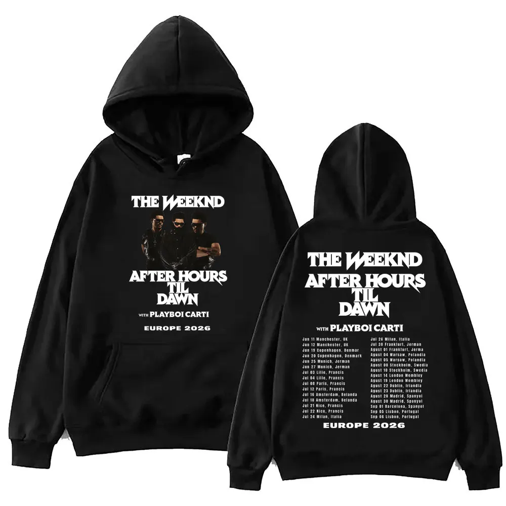 The Weeknd After Hours Til Dawn Tour 2026 Hoodie Men Women Vintage Hip Hop Pullovers High Quality Fashion Oversized Sweatshirts
