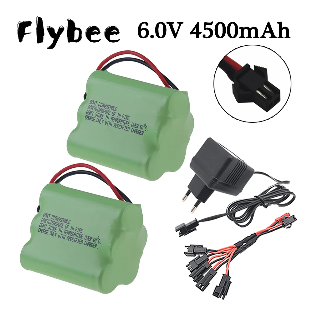 

RC Trucks RC Cars RC Tanks RC Boats High Capacity 6V 4500mAh Ni-MH Rechargeable 5*AA 6.0v Battery SM plug / Charger Sets