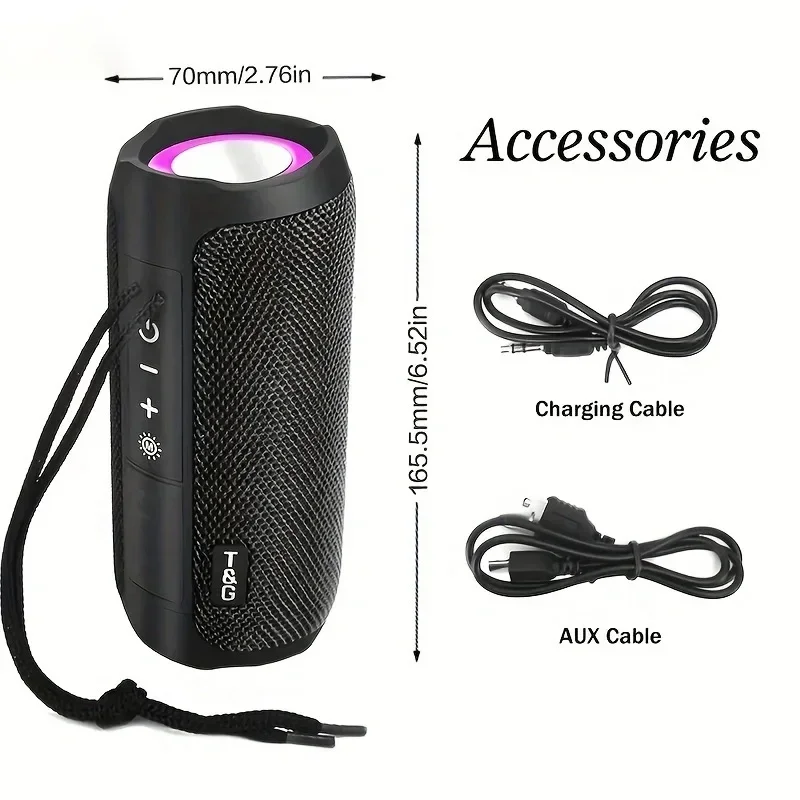 T&G TG227 Waterpro With Lamp Outdoor Portable Upright Wireless Compatible Speaker Music Player Support TF FM Radio Music Party image 6