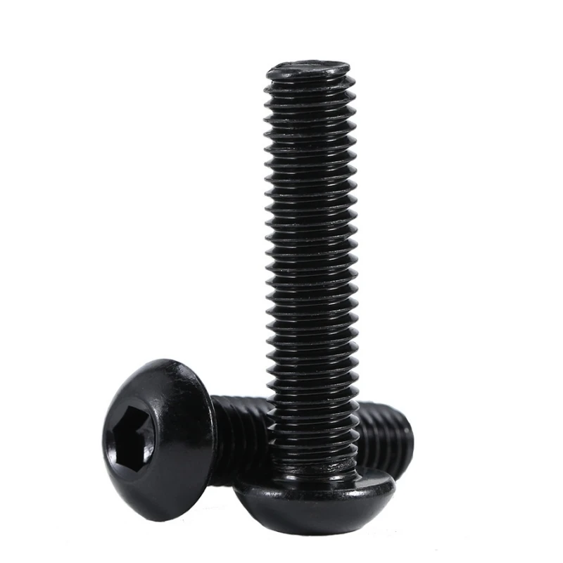 5~100pcs M2 M2.5 M3 M4 M5 M6 M8 Black 304 Stainless Steel Round Pan Head Hex Socket Allen Screws Button Head Hexagon Bolt image 3