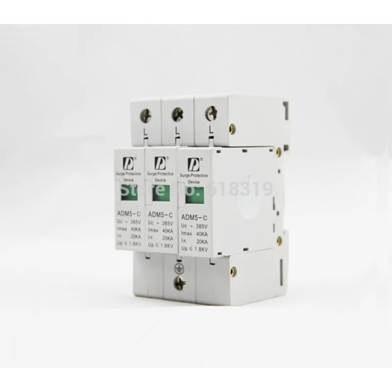 (10 Pieces/lot) High Quality 3P 20-40kA 380V AC Din Rail SPD Low Voltage Surge Protective Device