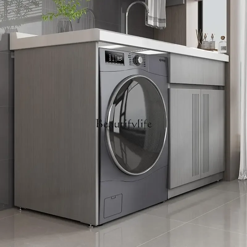 

yj39 Stainless steel honeycomb aluminum whole board balcony laundry cabinet combined integrated cabinet washing machine sig