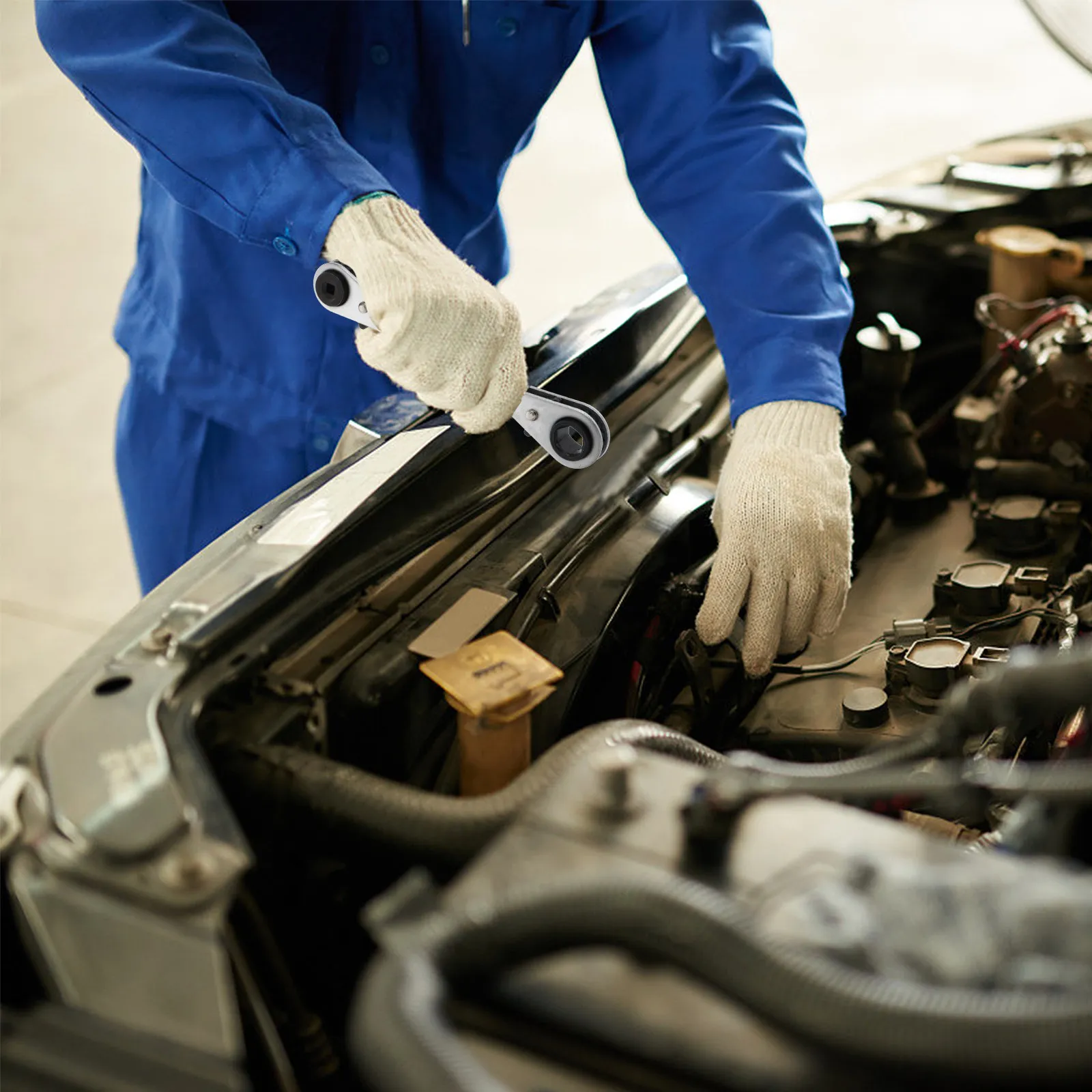 

1Pcs Heavy Duty Air Conditioner Wrench Quick Ratchet Spanner Dual Headed Tool for Factory Repair Shop and Home Applications