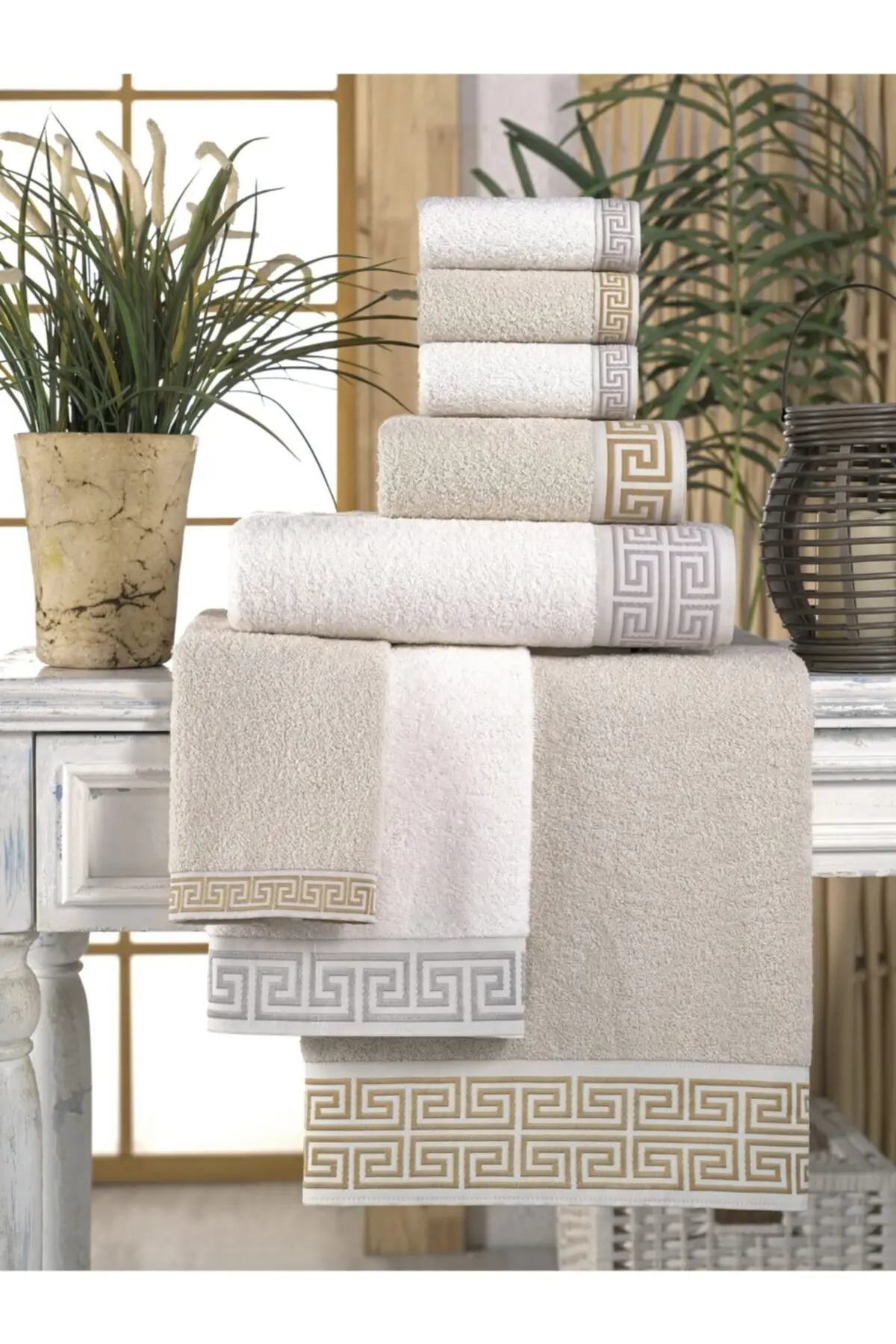 Luxury Bath Towel Set,2 Large Bath Towels,2 Hand Towels,4 Washcloths. Cotton Highly Absorbent Bathroom Towels (Pack of 8)