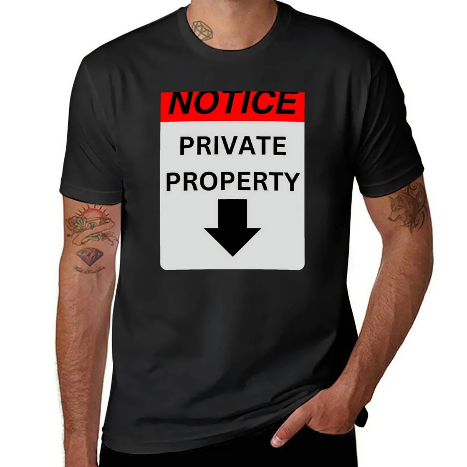 Notice: Private Property T-Shirt hippie clothes summer clothes summer top vintage clothes men t shirts