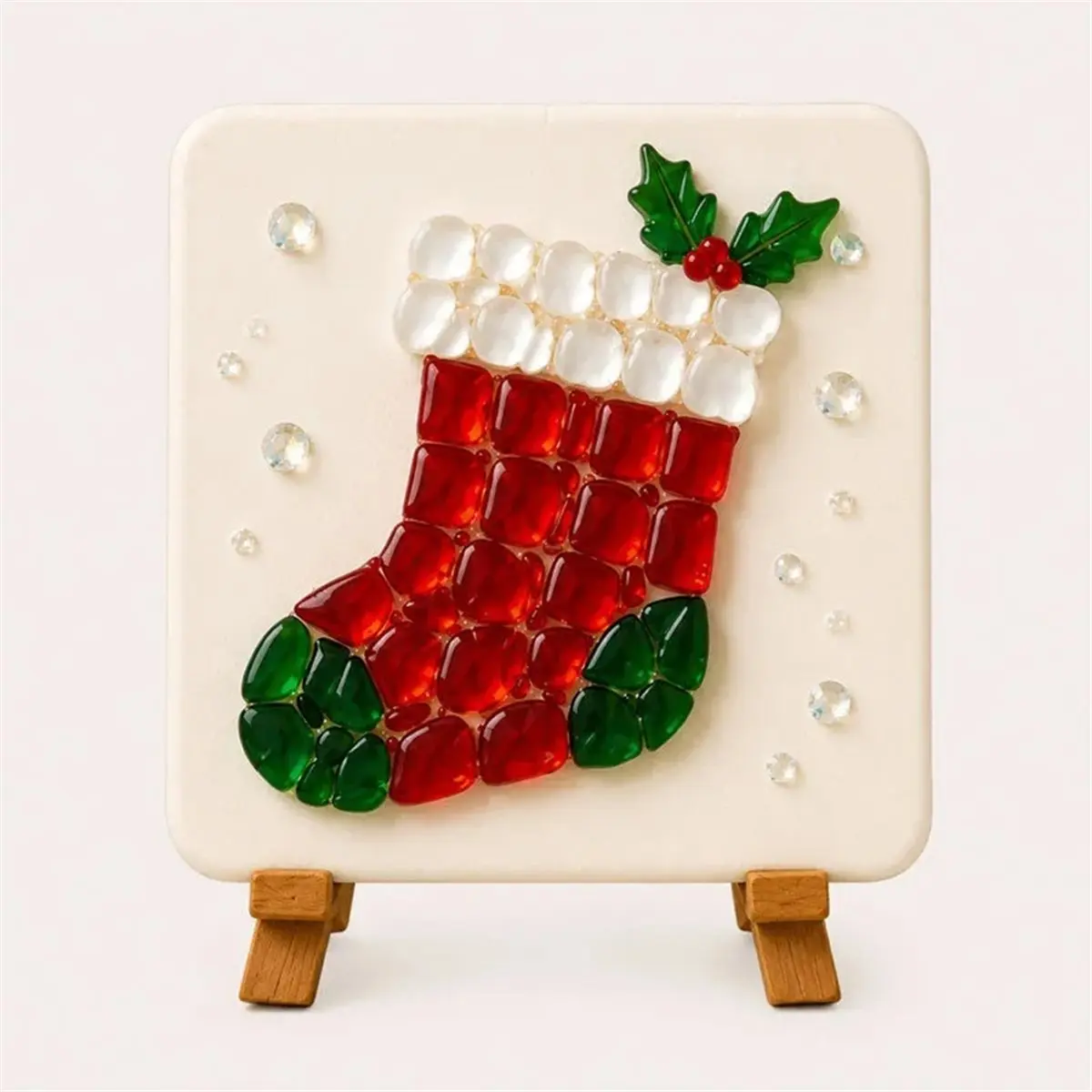 Christmas Sea Glass Mosaic DIY Art Kit for Relaxation and Coastal Decor