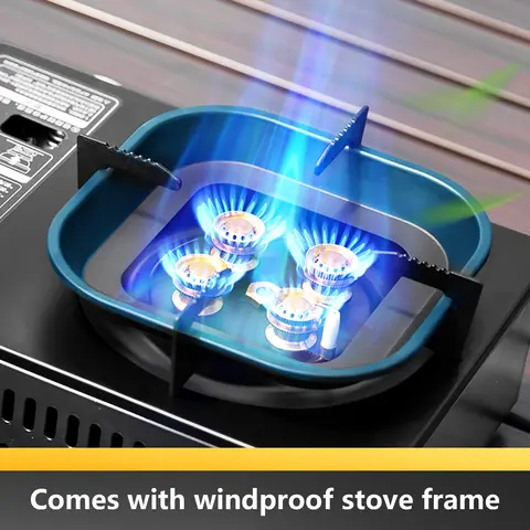 BISINNA 캠핑 가스 스토브 5800W 피크닉 하이킹 트레킹을위한 높은 화력 야외 휴대용 카세트 버너