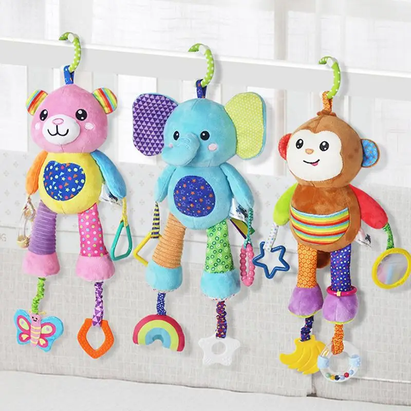 Stroller Toy For Girls Sensory Plush Dolls Bedside Soothing Ornament Activity Toys Stroller Pendant Toys Crib Rattle Toys For