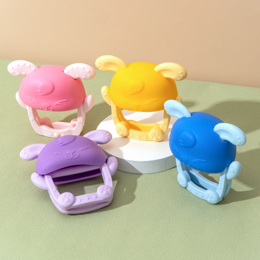 1PC Silicone Baby Teethers BPA Free Cute Cartoon Rabbit Shape Baby Toys Nursing Baby Items Soft Baby Care Equipment