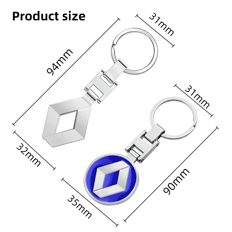 1pcs 3D Car Metal Badge Key Chain Pendant Decorative Keyring For Renault RS Koleos Captur Talisman Kadjar Megane 2 3 Clio 5 Zoe view 3
