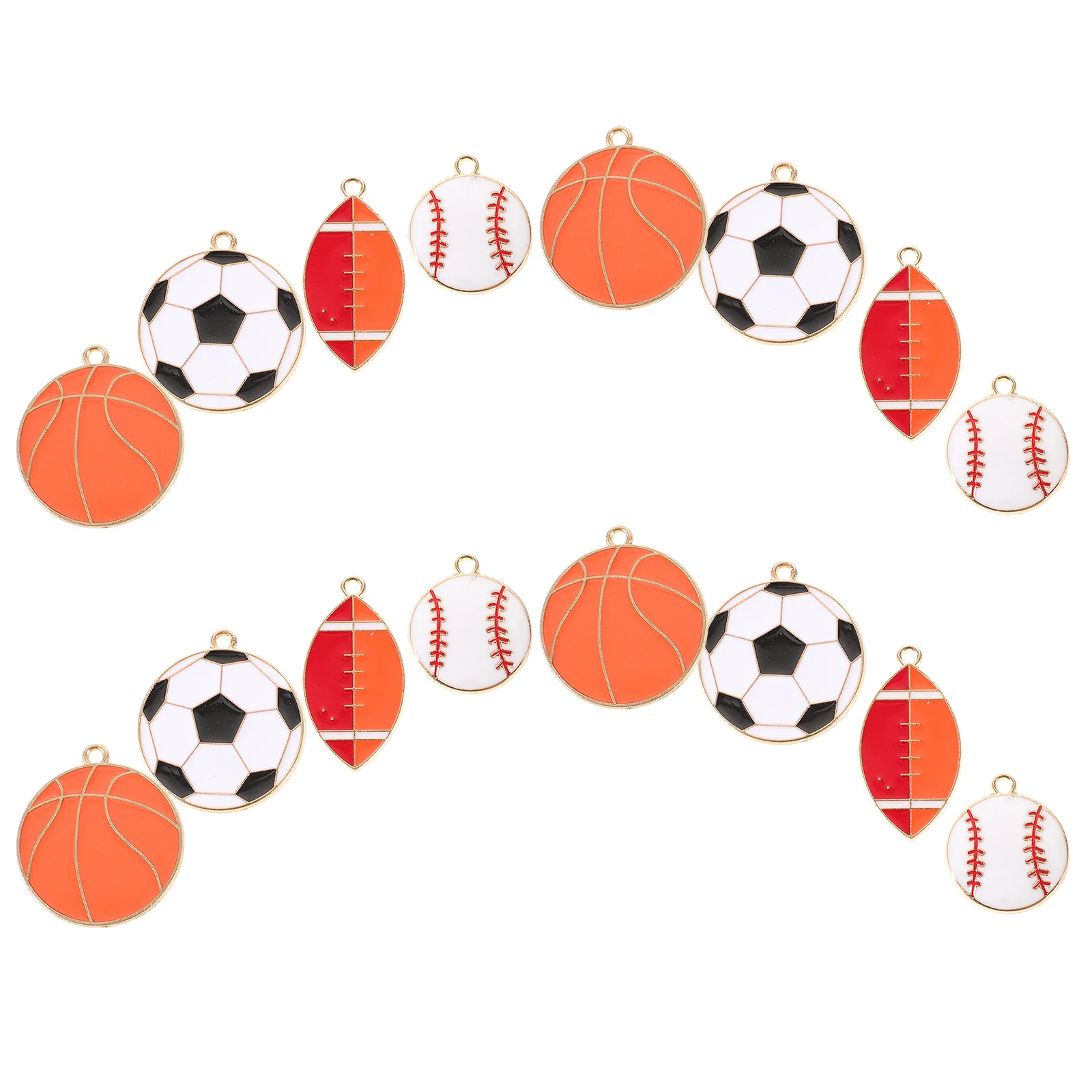 

20Pcs Alloy Jewelry Charms Sports Ball Pendants DIY Earrings Bracelets Necklaces Baseball Basketball Soccer Rugby Accessories