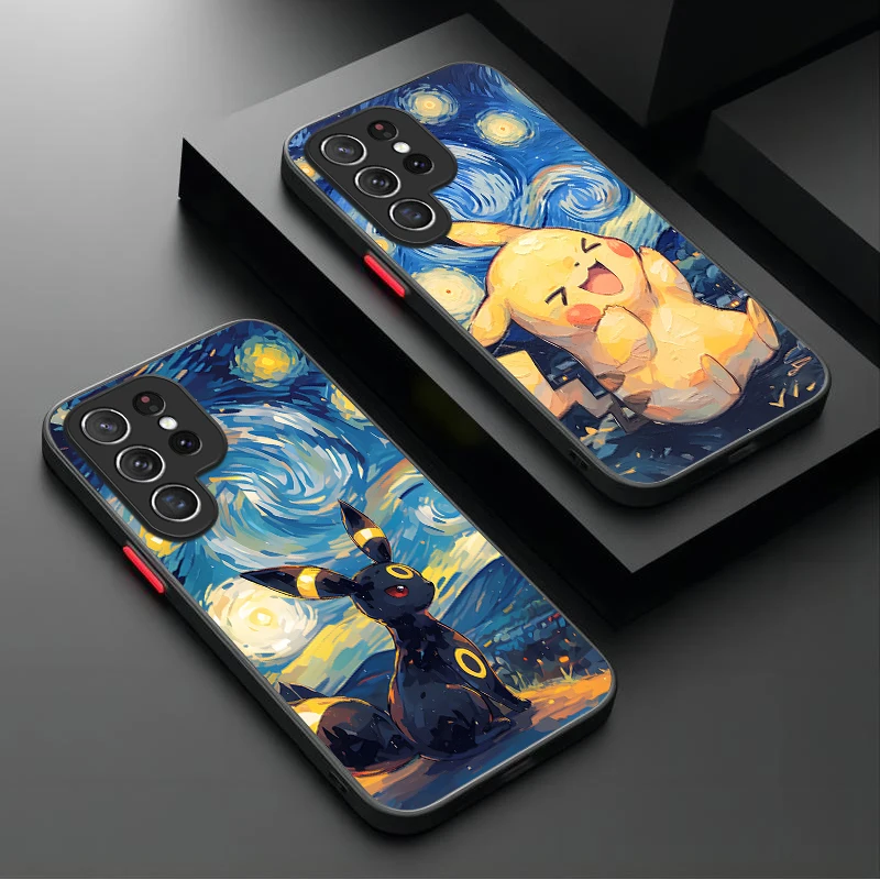 Pokemon Gengar Pikachu Custodia per Samsung Galaxy S25 Ultra S24 S23 Plus S22 S21 FE A04S A56 A36 A26 A16 A06 A55 A35 A25 A15 5G