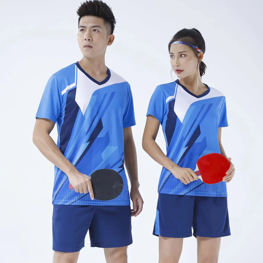 Table Tennis Jersey Sets for Men Women Quick Dry Badminton Tennis Ping Pong Uniform Suit Couple 2 Piece Sports Shirt Shorts Kit